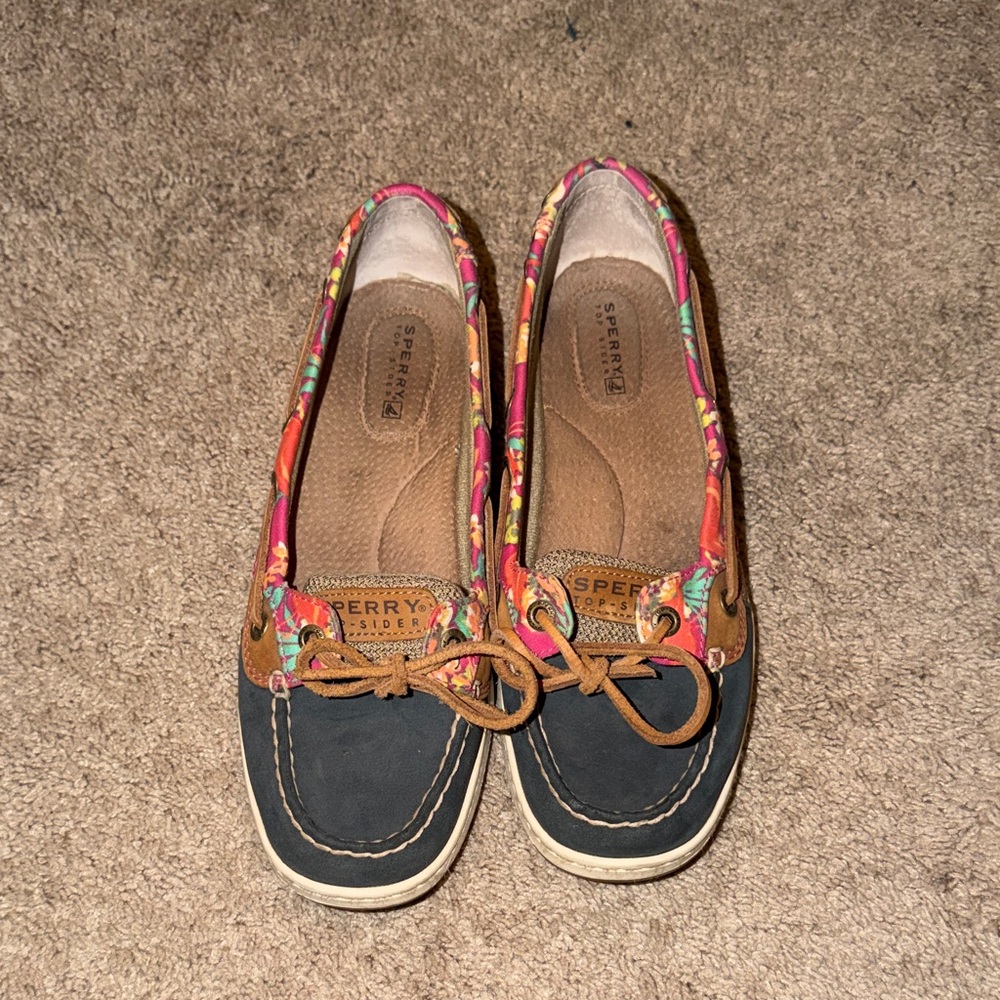 Sperry Women's Floral Loafers - Navy and Tan
